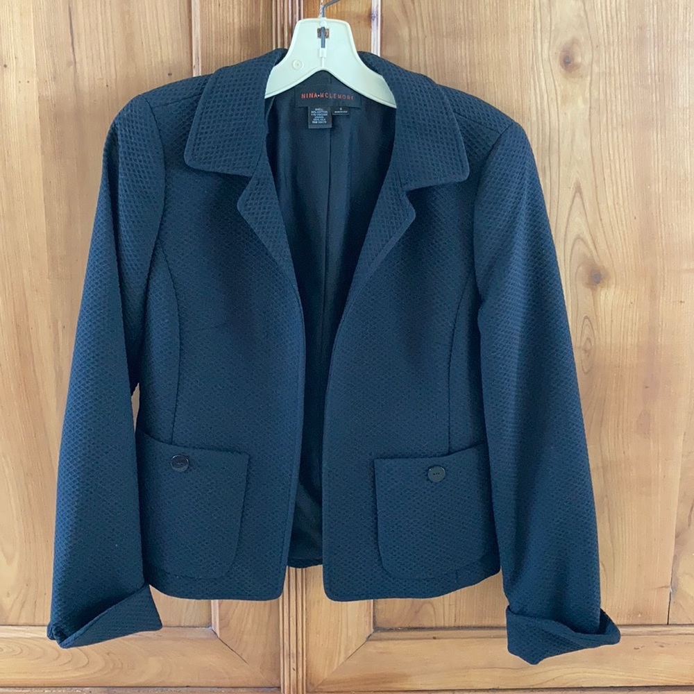 Nina McLemore Black Pique Jacket